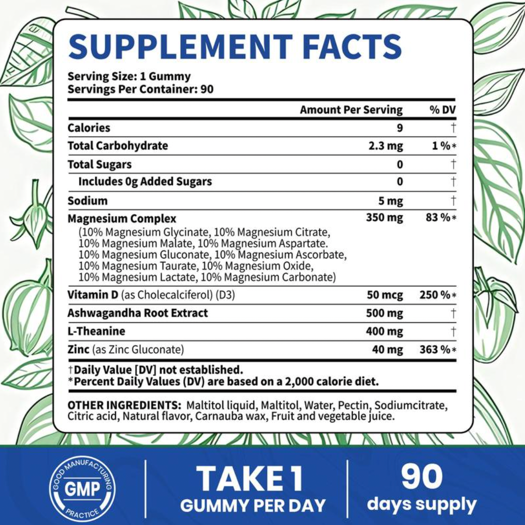 14-in-1 Magnesium Complex Gummies - Ultimate Relaxation, Mood & Bone Support