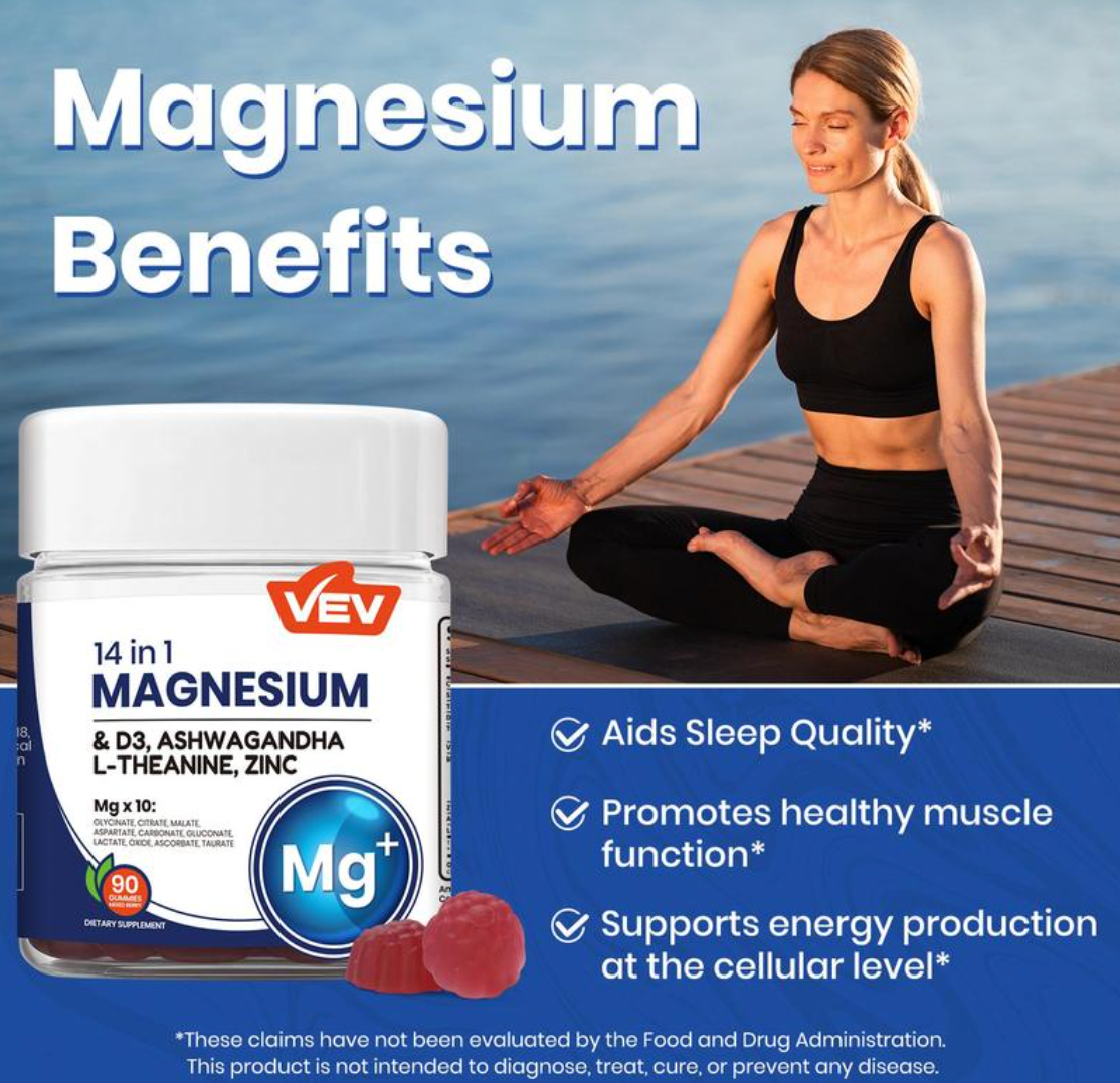 14-in-1 Magnesium Complex Gummies - Ultimate Relaxation, Mood & Bone Support