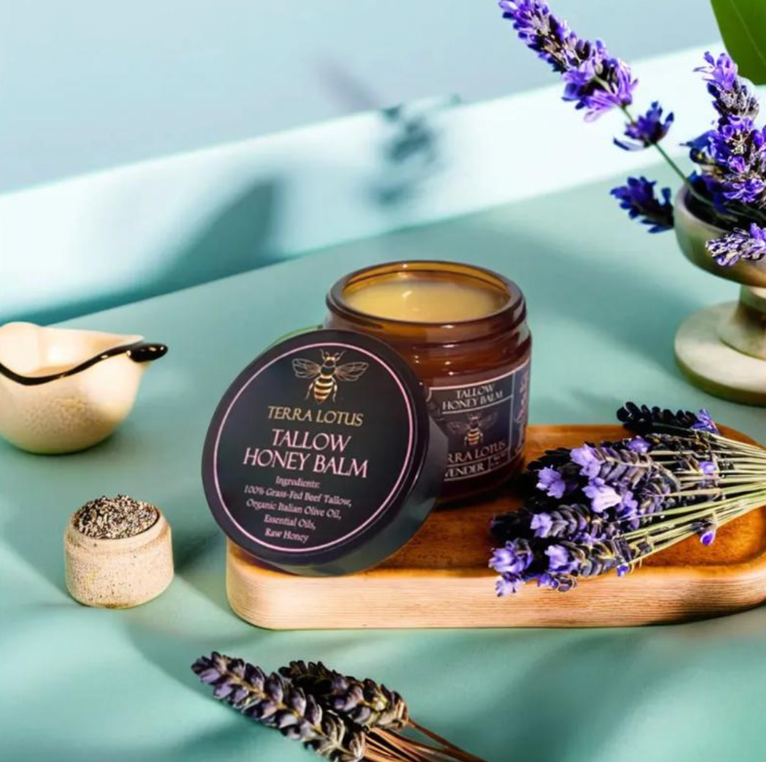 Organic Grass-Fed Beef Tallow Balm with Raw Honey