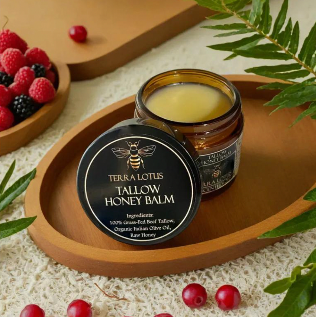 Organic Grass-Fed Beef Tallow Balm with Raw Honey